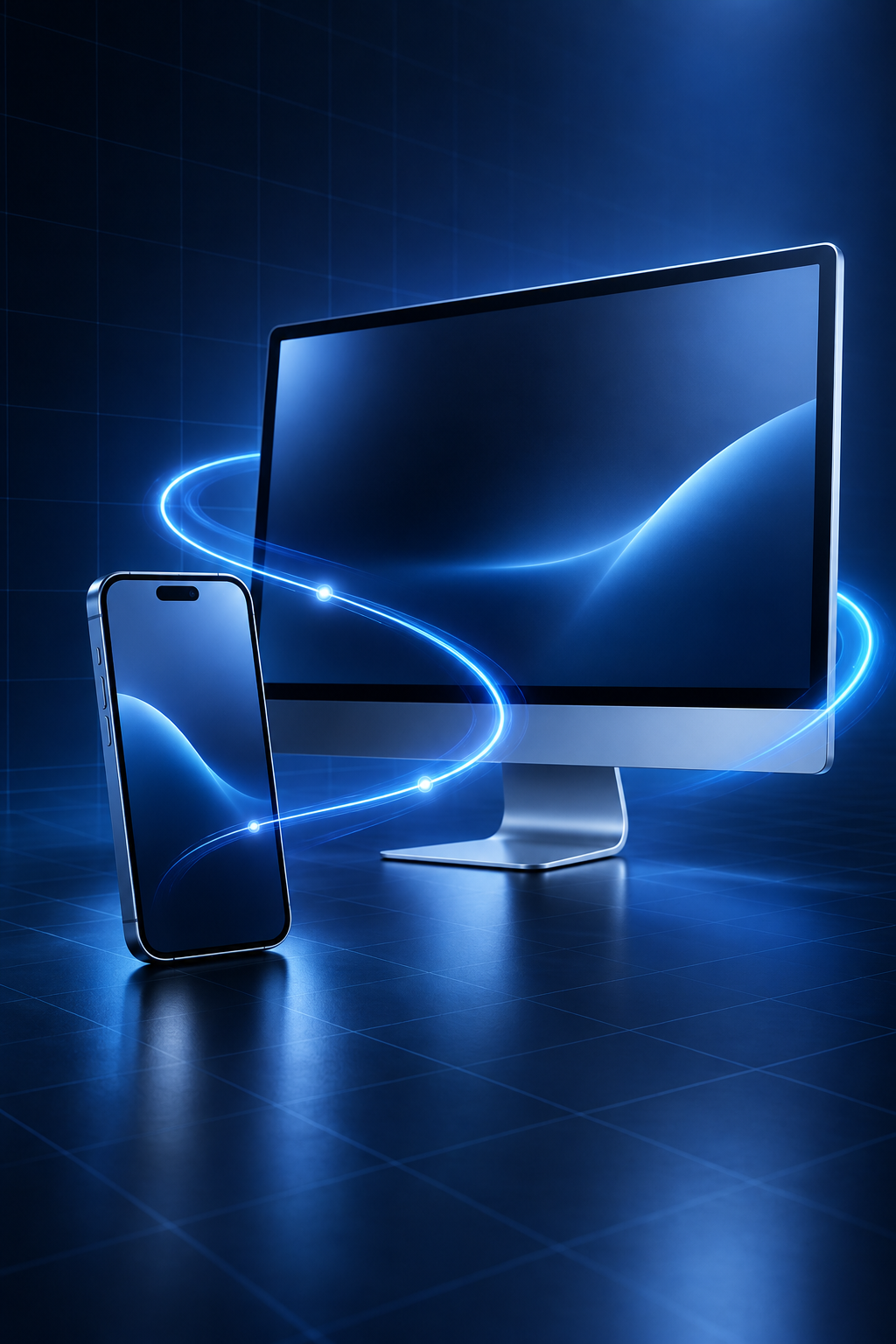 Concept visual showing a desktop and mobile website experience